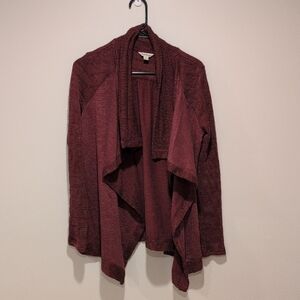Lucky Brand Burgundy Open Front Cardigan